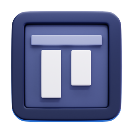 Alinhamento vertical superior  3D Icon