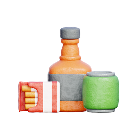 Alkohol und Zigarette 3D Icon