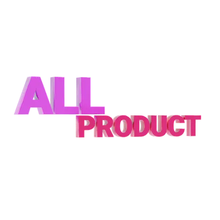All Product Shopping Text 3 D Icon 3D Icon