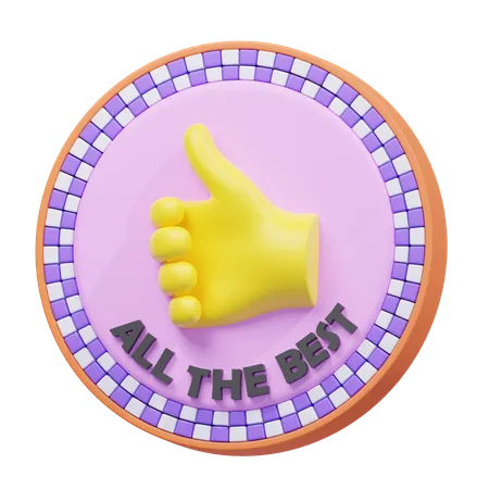 All the Best Thumbs Up Sticker  3D Icon