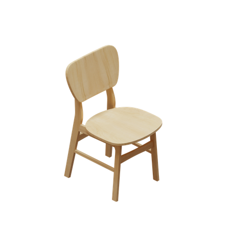 All Wood Dining Chair  3D Icon