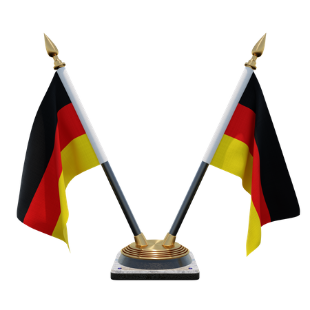 Support de drapeau de bureau double Allemagne  3D Flag