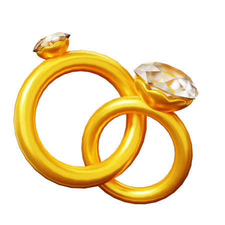 Anneaux de mariage  3D Icon