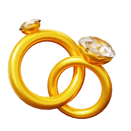 Anneaux de mariage  3D Icon