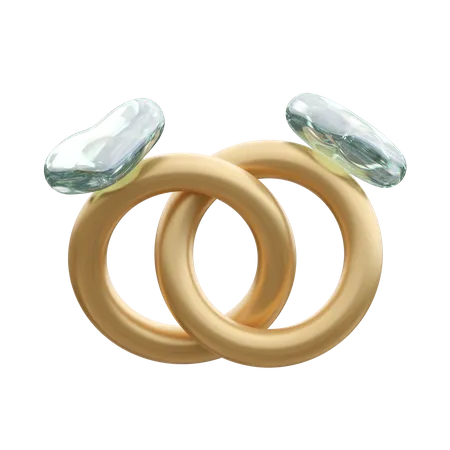 Anneaux de mariage  3D Icon