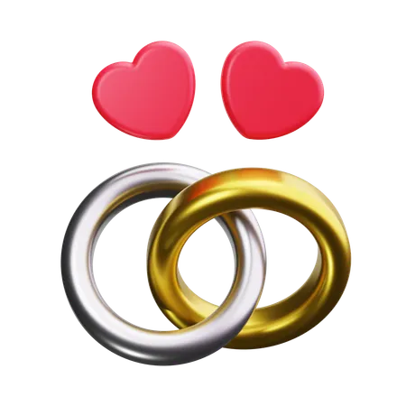 Anneaux de mariage  3D Icon