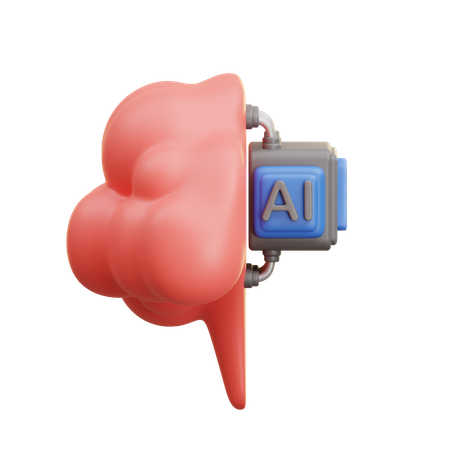 Almacenamiento cerebral en la nube con inteligencia artificial  3D Icon