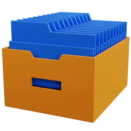 Almacenamiento De Archivos De Renderizado 3 D Con Carpeta Azul Aislada 3D Icon