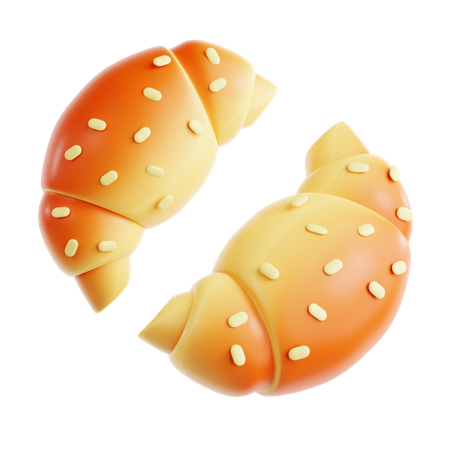 Almond Croissant  3D Icon