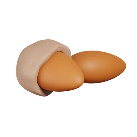 Almonds 3D Icon