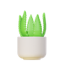 aloe vera plant 3d logo