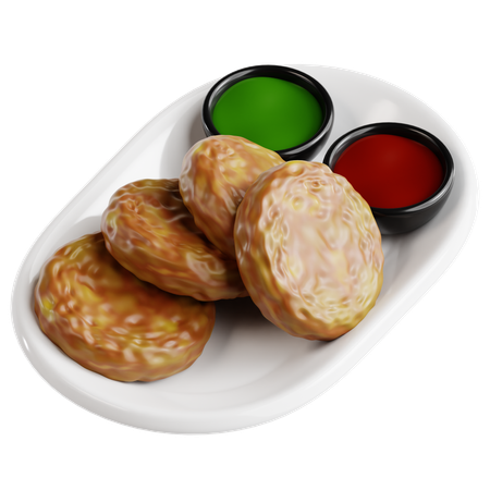 Aloo Tikki  3D Icon