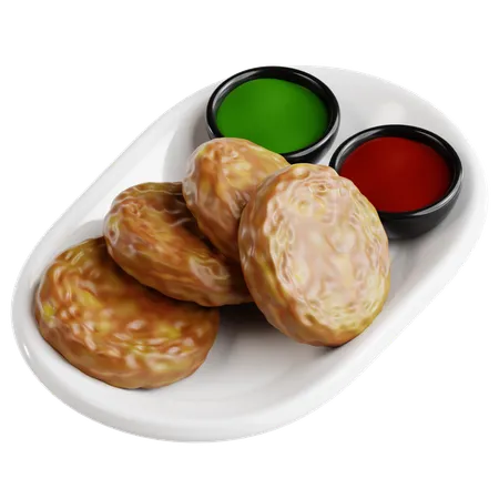 Aloo Tikki  3D Icon