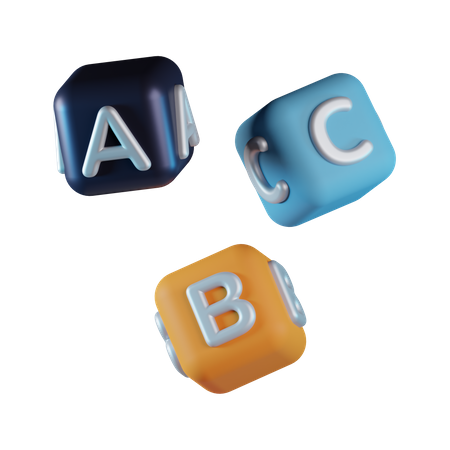 Cube alphabet  3D Icon