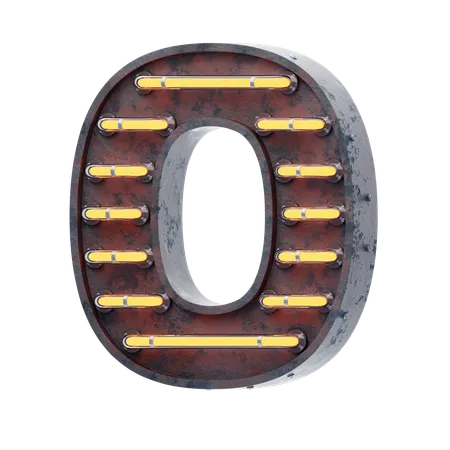 Alphabet 0  3D Icon