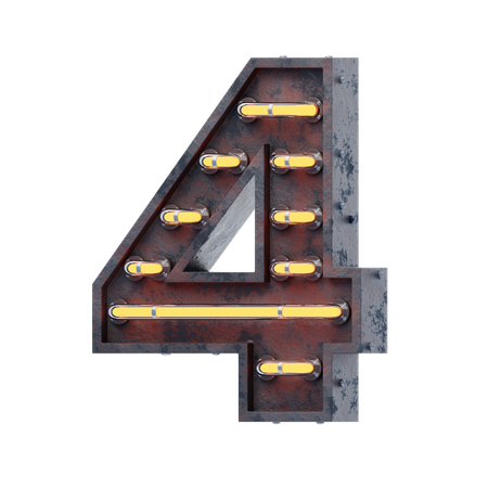 Alphabet 4  3D Icon