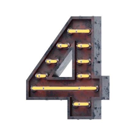 Alphabet 4  3D Icon