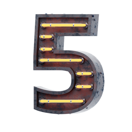 Alphabet 5  3D Icon