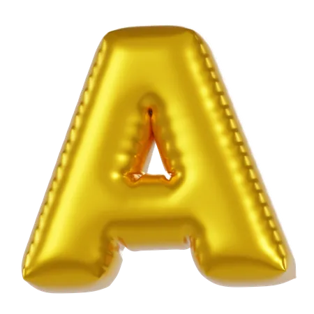 Alphabet A Balloon  3D Icon