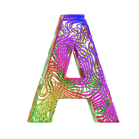 Alphabet Abstract Shape A  3D Icon