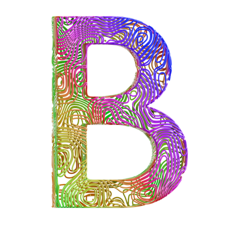 Alphabet Abstract Shape B  3D Icon