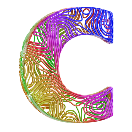 Alphabet Abstract Shape C  3D Icon