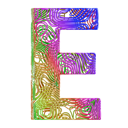 Alphabet Abstract Shape D  3D Icon