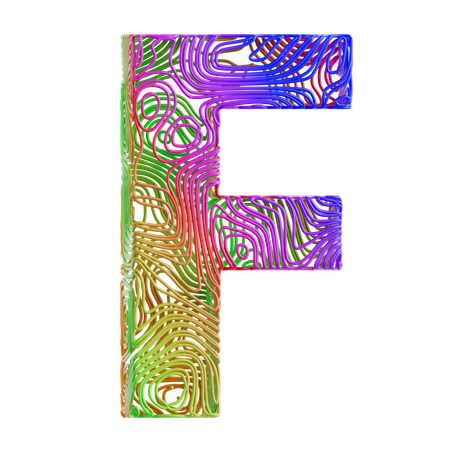 Alphabet Abstract Shape F  3D Icon