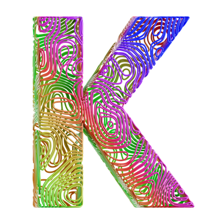 Alphabet Abstract Shape K  3D Icon