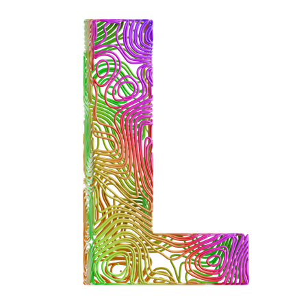 Alphabet Abstract Shape L  3D Icon