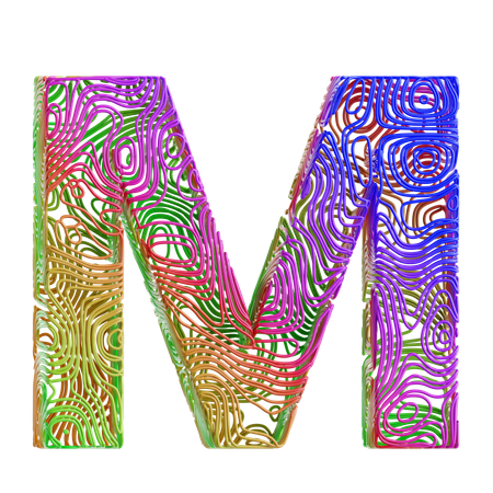 Alphabet Abstract Shape M  3D Icon