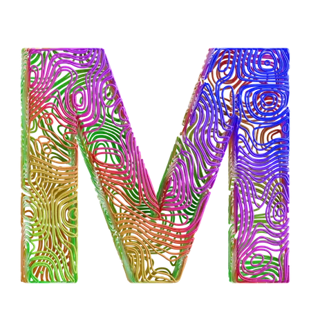 Alphabet Abstract Shape M  3D Icon