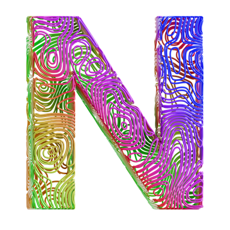 Alphabet Abstract Shape N  3D Icon