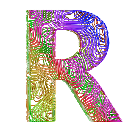 Alphabet Abstract Shape R  3D Icon