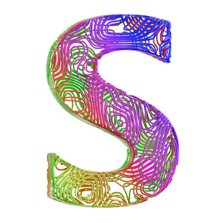 Alphabet Abstract Shape S  3D Icon