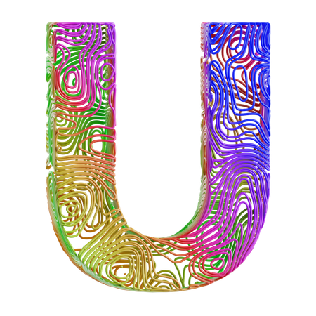 Alphabet Abstract Shape U  3D Icon