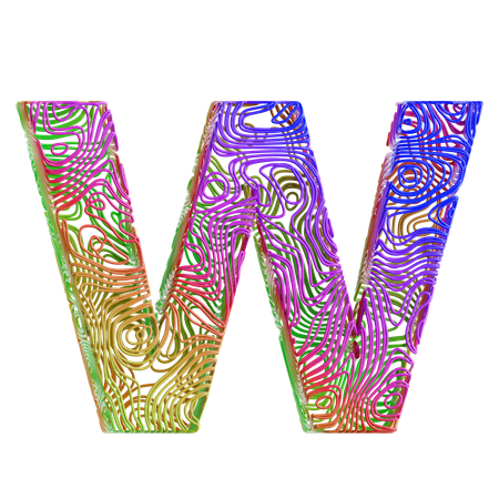 Alphabet Abstract Shape W  3D Icon