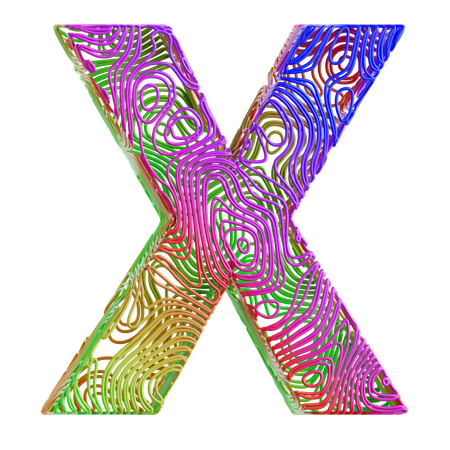 Alphabet Abstract Shape X  3D Icon