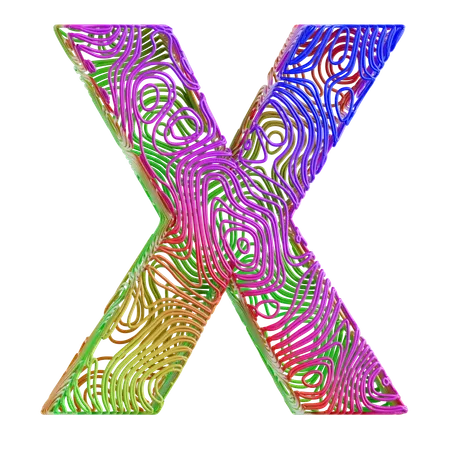 Alphabet Abstract Shape X  3D Icon