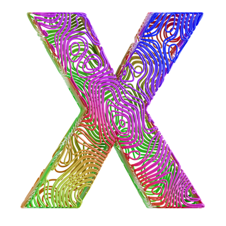Alphabet Abstract Shape X  3D Icon