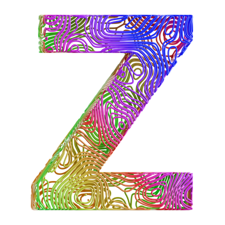 Alphabet Abstract Shape Z  3D Icon