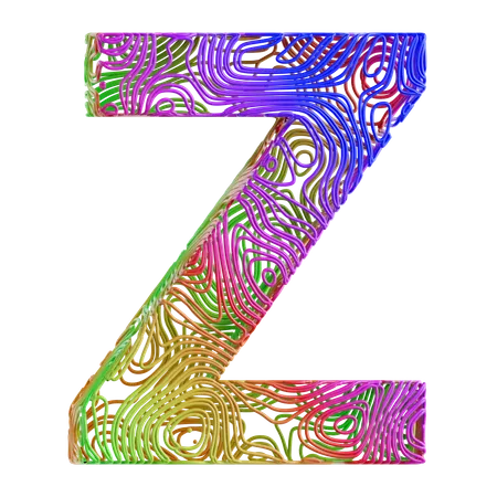 Alphabet Abstract Shape Z  3D Icon