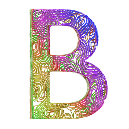 Forme abstraite de l'alphabet b  3D Icon