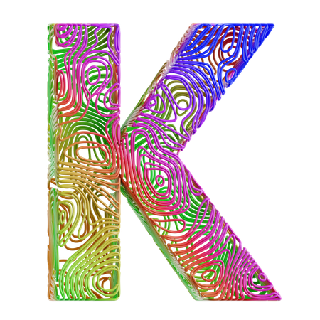 Forme abstraite de l'alphabet k  3D Icon