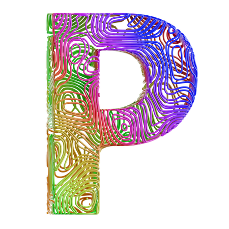 Forme abstraite de l'alphabet p  3D Icon