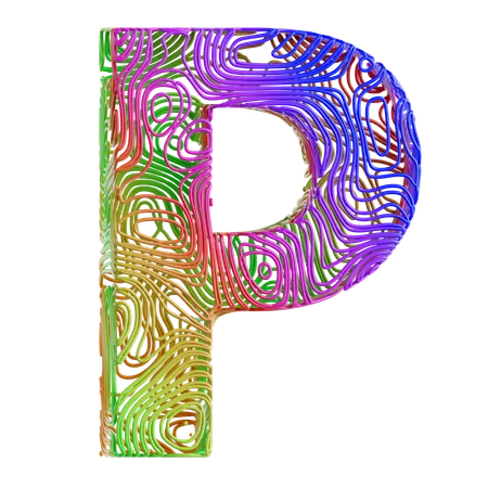 Forme abstraite de l'alphabet p  3D Icon