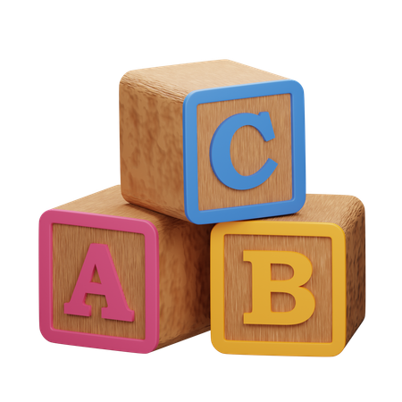 Alphabet-Blöcke - Spaß beim Lernen für Kinder  3D Icon