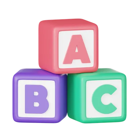 Alphabet Blocks Toy 3 D Icon 3D Icon
