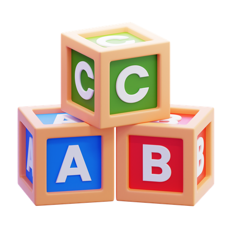 Alphabet Blocks  3D Icon