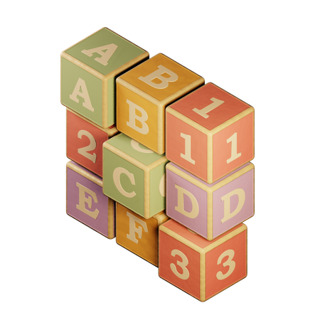Alphabet Blocks  3D Icon